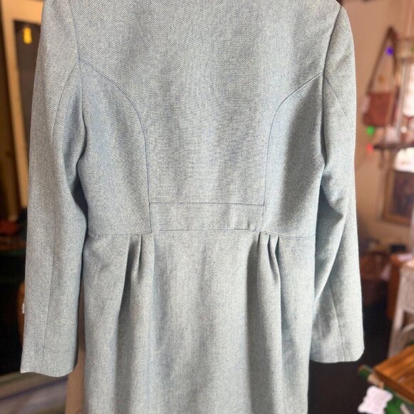 Gianfranco Ferre Wool Cashmere Herringbone Coat 46 IT Light Blue Double Breasted - Picture 6 of 10